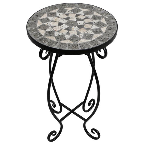 Wilson Plant Stand 50cm, Multi Colour Metal & Mosaic Tile, Elegant Home Decor - SuperSaverAU - view 1