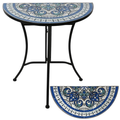 Marrakesh Glow Outdoor Table 60x69cm - Black & White Mosaic
