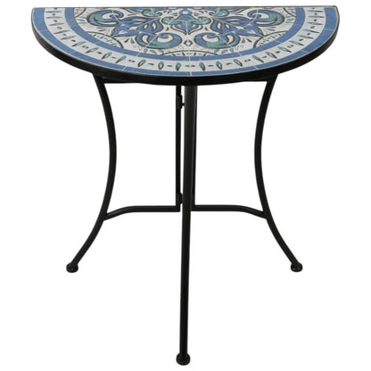 Marrakesh Glow Outdoor Table 60x69cm - Black & White Mosaic