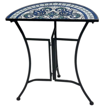 Marrakesh Glow Outdoor Table 60x69cm - Black & White Mosaic