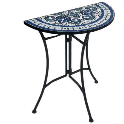 Marrakesh Glow Outdoor Table 60x69cm - Black & White Mosaic