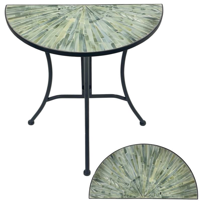 Lily Table 60cm Green Metal Mosaic Tile - L 60 x W 30 x H 60 cm, 10 kg - SuperSaverAU - view 1