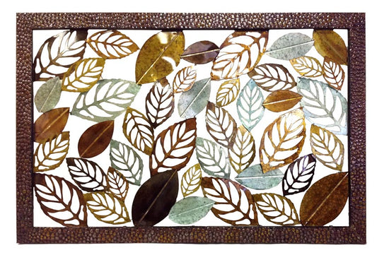 Xlarge Leaves Metal Wall Art Multi Colour 152x102cm