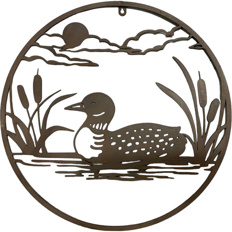 Rust Brown Round Duck Metal Wall Art 44x46cm - Stylish Home Decor - SuperSaverAU - view 1
