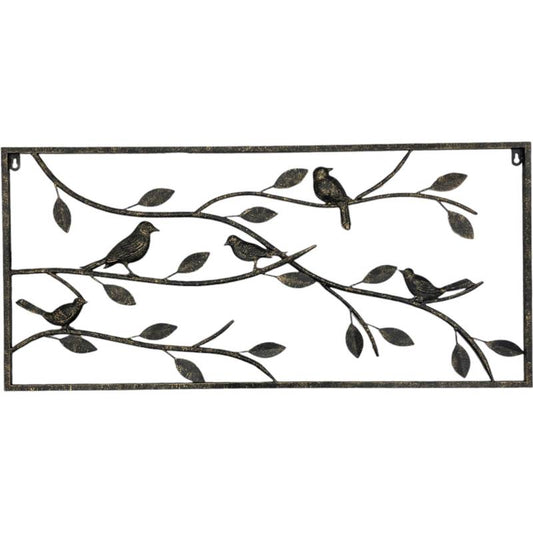 Bird In The Tree Metal Wall Art 40x80cm