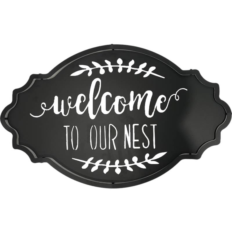 Nest Metal Wall Art Sign 30x50cm - Black