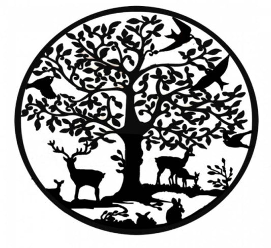 Grazing Deer Metal Wall Art - 60cm Rustic Decor