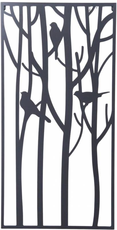 Bird In The Trees Metal Wall Art 40x78cm, Black, Stylish Home Decor - SuperSaverAU - view 1