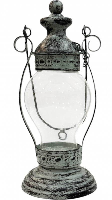 Premium Gary Glass Lantern with Ceramic Base - 51cm