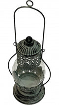Premium David 39cm Grey Wash Glass Lantern Decorative Home Accent