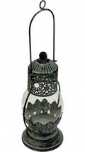 Premium David 39cm Grey Wash Glass Lantern Decorative Home Accent
