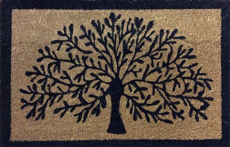 Tree of Life Heavy Duty Doormat 60x40cm - Rubber & Coir