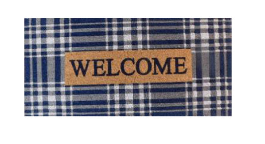 Large Welcome Heavy Duty Door Mat 90cm - Coir & Rubber