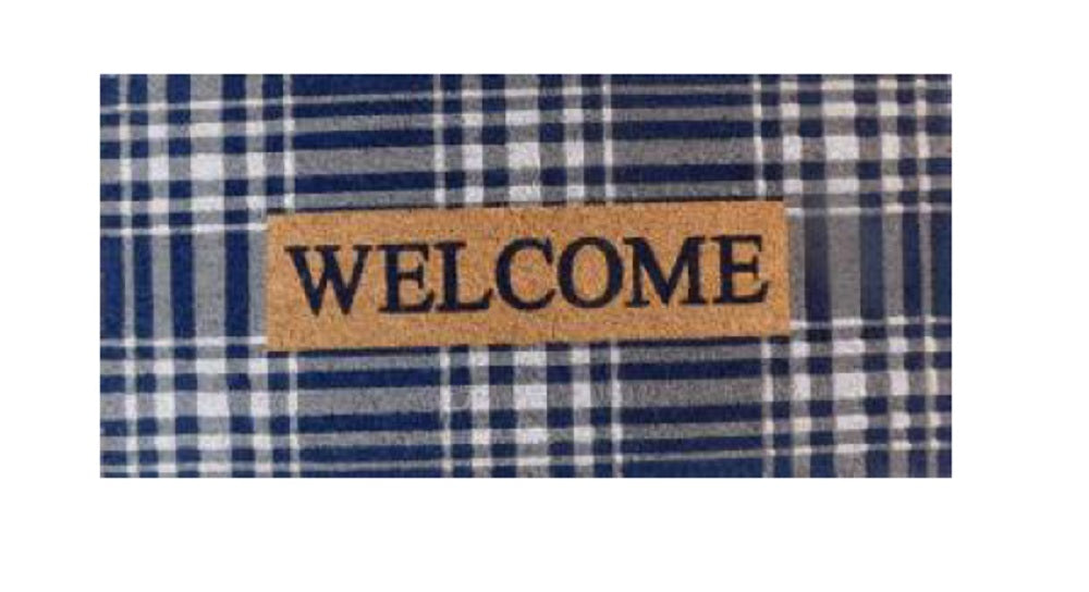 Large Welcome Heavy Duty Door Mat 90cm - Coir & Rubber