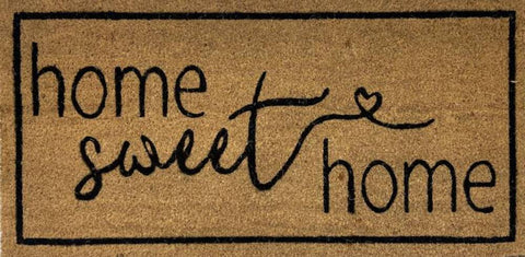 French Provincial Door Mat 90x45cm, Durable Coir Fibre with Rubber Base, Natural/Black - SuperSaverAU - view 1