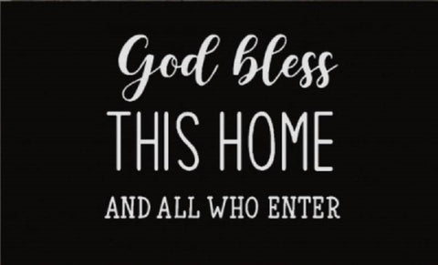 God Bless This Home Doormat 60cm - Durable Coir Fibre & Rubber Base, Multi Colour - SuperSaverAU - view 1