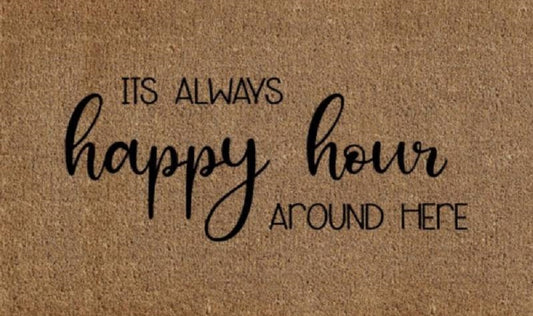 Happy Hour Heavy Duty Door Mat 60cm - Rubber & Coir