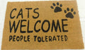 Cats Welcome People Tolerated Doormat, Multi Colour, 60x40cm, Coir & Rubber - SuperSaverAU - view 1