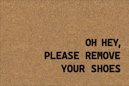 Please Remove Your Shoes Doormat 60x40cm, Coir & Rubber