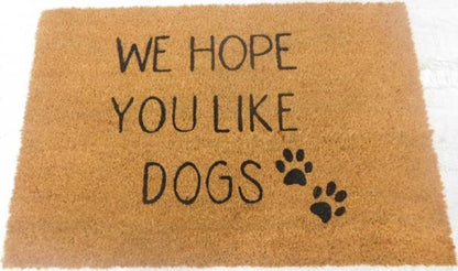 We Hope You Like Dogs Doormat 60x40cm - Durable Coir Fibre & Rubber, Multi Colour