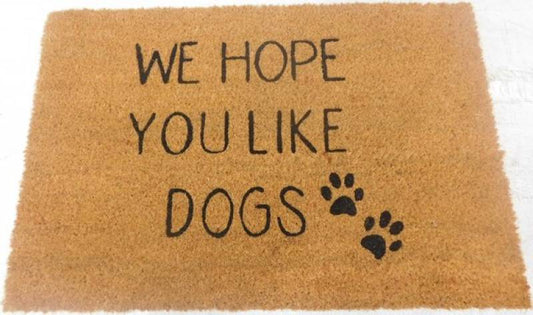We Hope You Like Dogs Doormat 60x40cm - Durable Coir Fibre & Rubber, Multi Colour