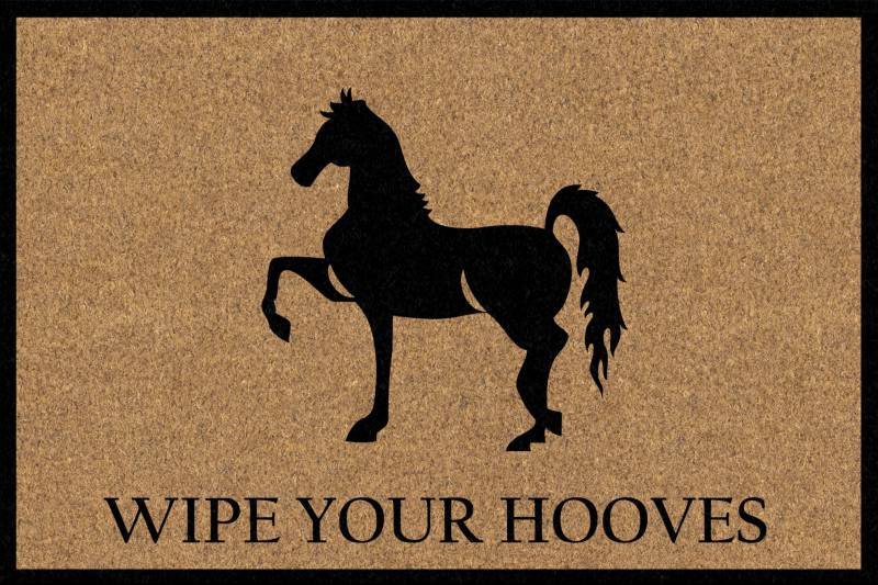 Horse Doormat 60x40cm - Durable Coir Fibre & Rubber, Multi Colour Design
