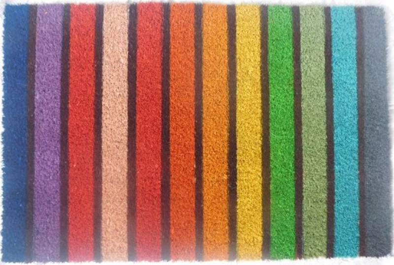Rainbow Doormat 60x40cm - Durable Coir Fibre & Rubber, Multi Colour Design - SuperSaverAU - view 1
