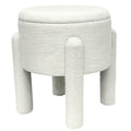 Oscar 23cm Beige Storage Stool Ottoman Compact MDF Timber Footrest Seat