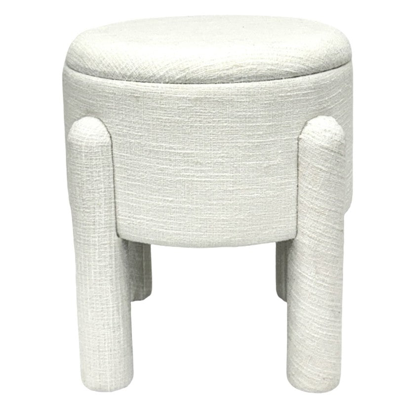 Oscar 23cm Beige Storage Stool Ottoman Compact MDF Timber Footrest Seat