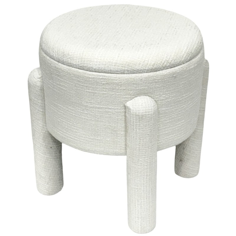 Oscar 23cm Beige Storage Stool Ottoman Compact MDF Timber Footrest Seat