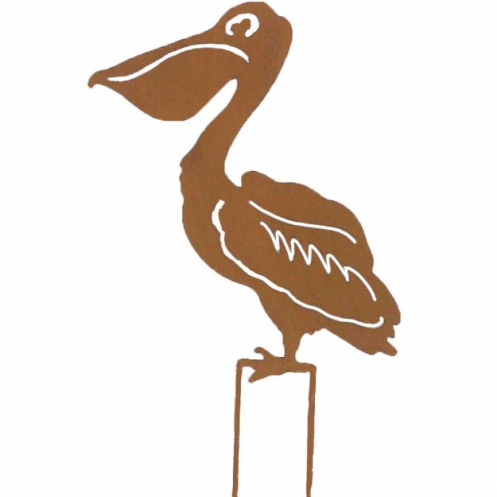 Pelican Metal Garden Stake 51cm Rust Brown, 3kg, Durable Metal Design - SuperSaverAU - view 1