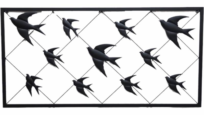 Flock Of Birds Metal Wall Art 122x63cm