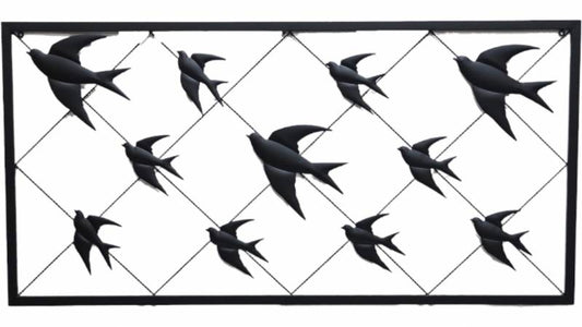 Flock Of Birds Metal Wall Art 122x63cm