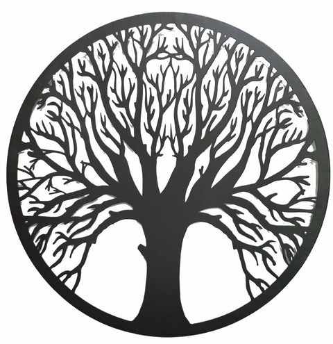 Welcome Tree Metal Wall Art 40cm - Black, Stylish Home Decor, 0.5 kg - SuperSaverAU - view 1