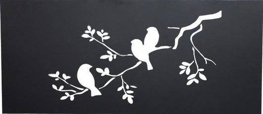 Set 2 Bird On Branch Metal Wall Art 90x40cm
