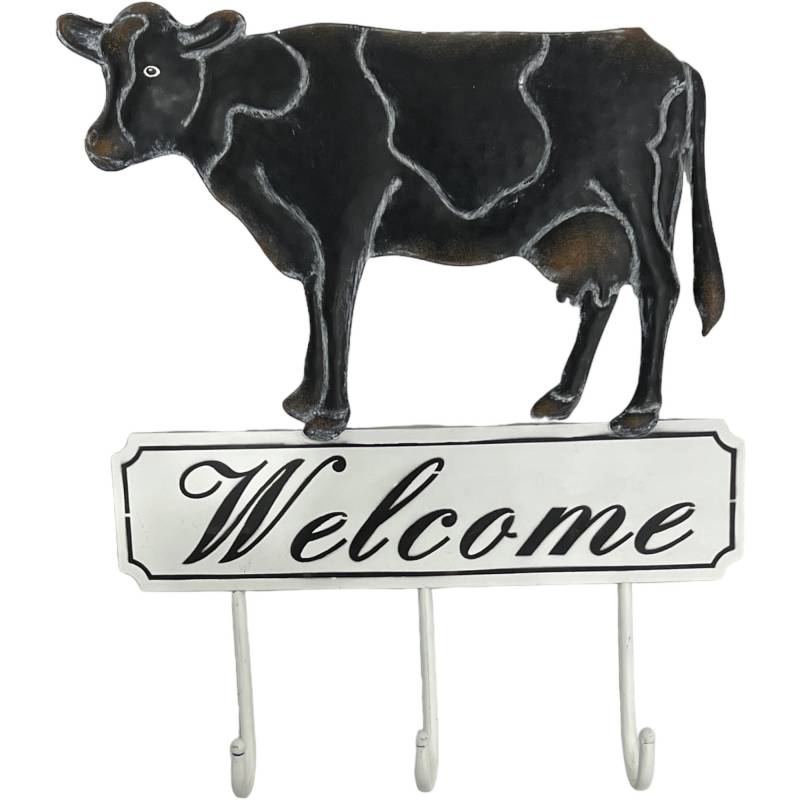 Kings Cow Wall Hook Metal 32x38cm - Multi Colour
