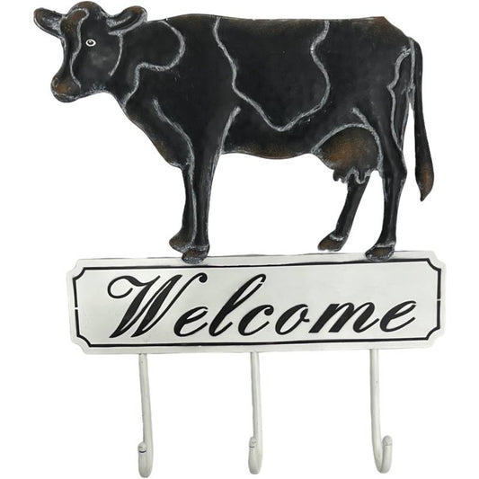 Kings Cow Wall Hook Metal 32x38cm - Multi Colour