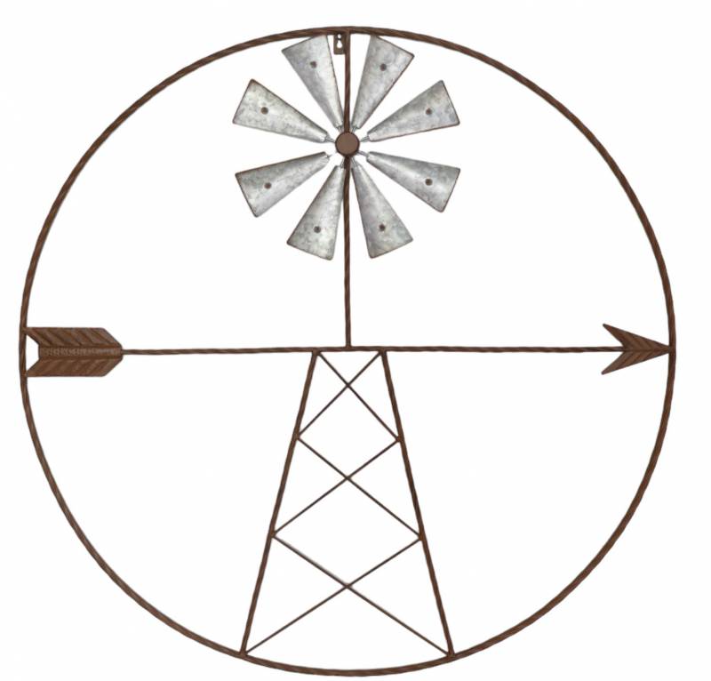 Metal Windmill Wall Art Multi Colour 91x91cm - Stylish Home Decor - SuperSaverAU - view 1