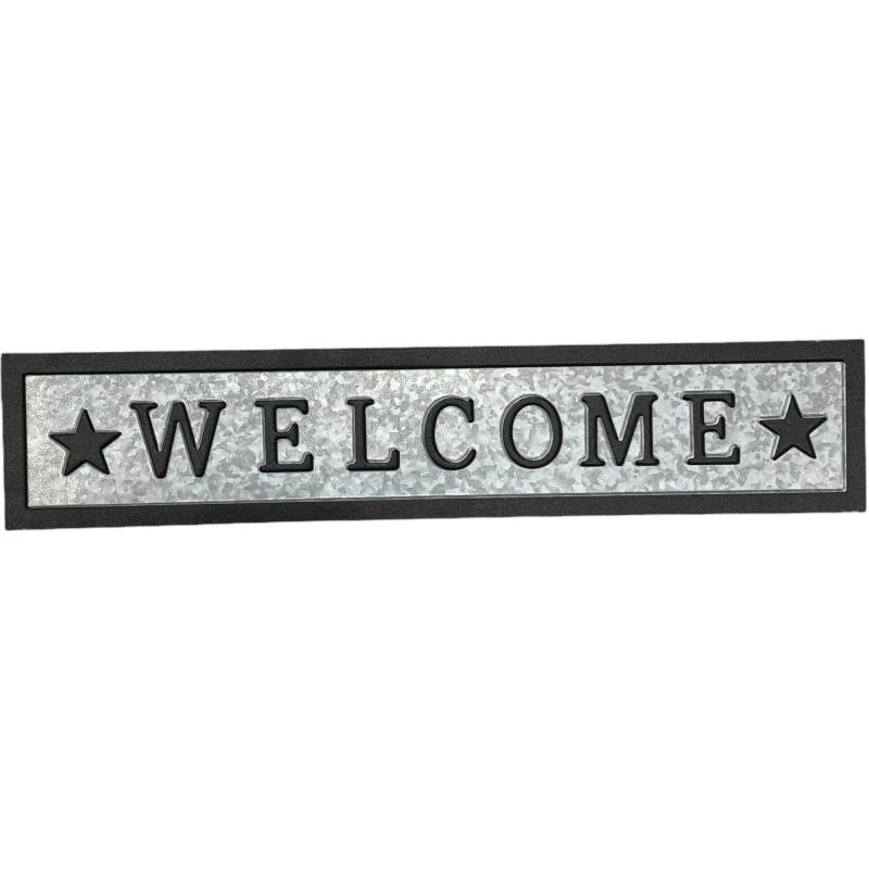 Welcome Wall Art Multi Colour Metal 59x12cm - Stylish Home Decor - SuperSaverAU - view 1