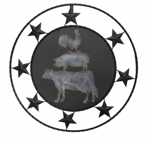 Animal Star Wall Art Metal Black 61x61cm - Stylish Home Decor - SuperSaverAU - view 1