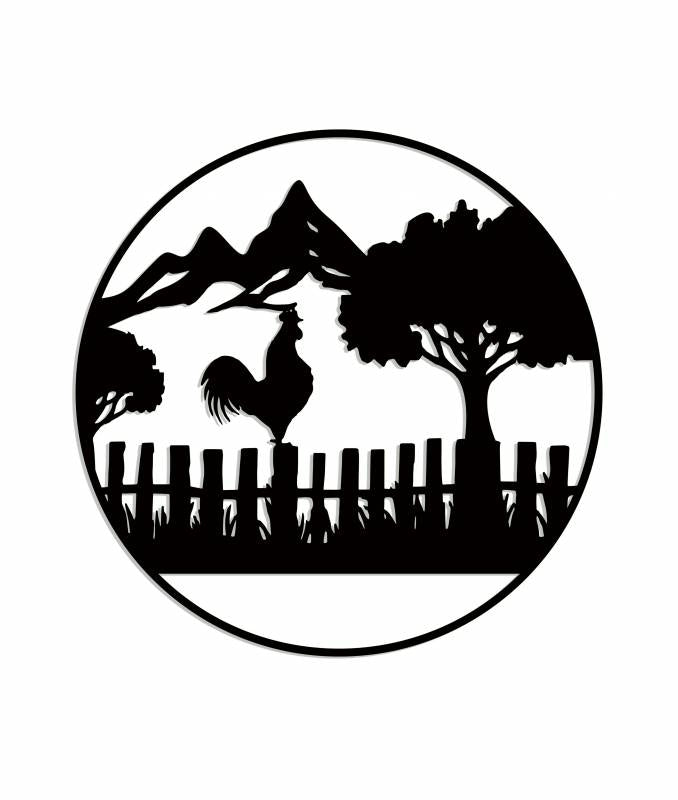 Farm Fence Wall Art Metal Black 99x99cm - Stylish Home Decor