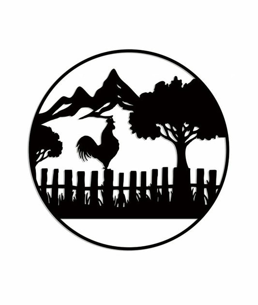 Farm Fence Wall Art Metal Black 99x99cm - Stylish Home Decor