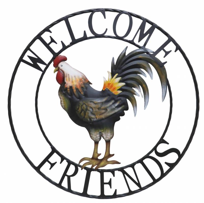 Rooster Metal Wall Art 71x71cm - Multi Colour Decorative Hanging Decor - SuperSaverAU - view 1
