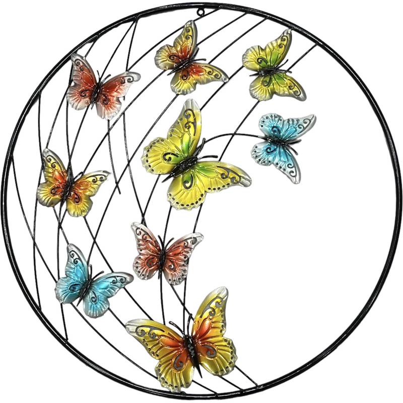 Decorative Butterfly Metal Wall Art 61x61cm - Multi Colour, Stylish Home Decor - SuperSaverAU - view 1