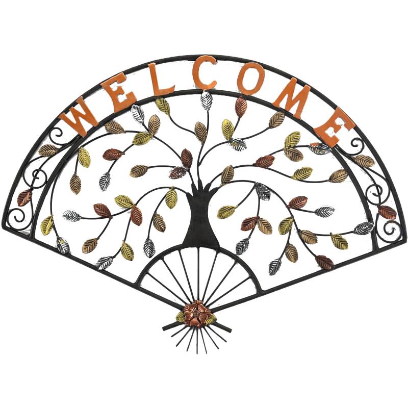 Fan Tree Wall Art Multi Colour Metal 50x37cm - Stylish Home Decor - SuperSaverAU - view 1