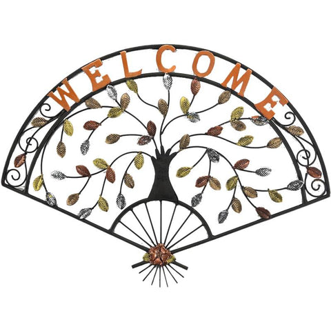 Fan Tree Wall Art Multi Colour Metal 50x37cm - Stylish Home Decor - SuperSaverAU - view 1