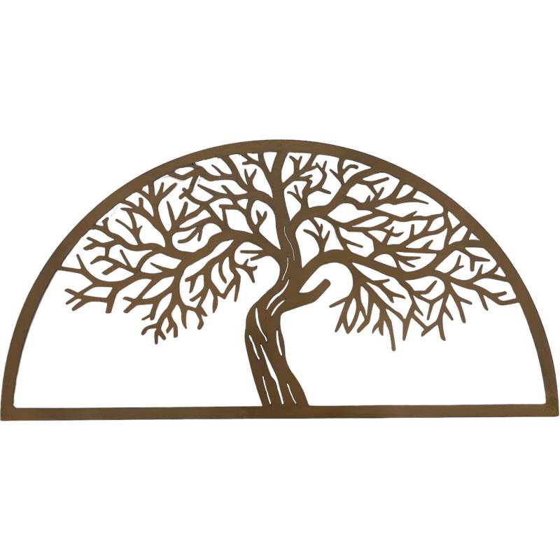 Rust Brown Semi Circle Tree Wall Art 80x40cm Metal Decor - SuperSaverAU - view 1