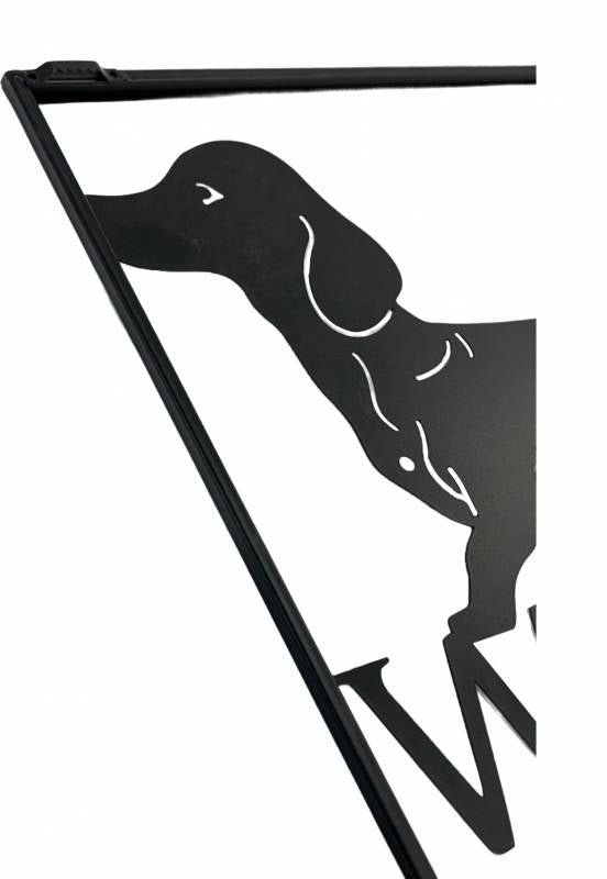 Welcome Dachshund Wall Art Metal Black 40x40cm Aesthetic Home Decor - SuperSaverAU - view 2