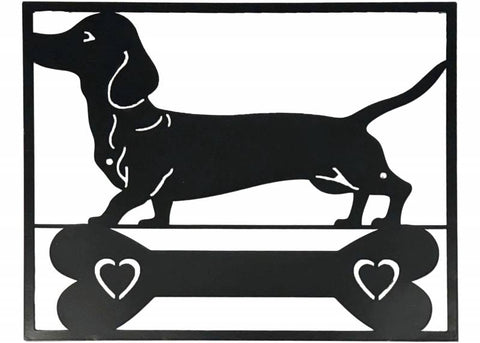 Dachshund Wall Art Metal Decor 40x32cm Black Aesthetic Home Hanging - SuperSaverAU - view 1