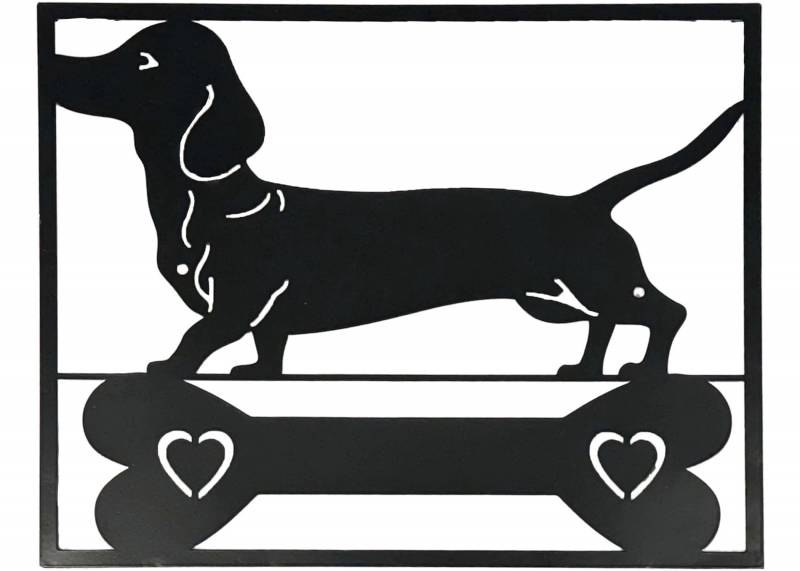 Dachshund Wall Art Metal Decor 40x32cm Black Aesthetic Home Hanging - SuperSaverAU - view 1